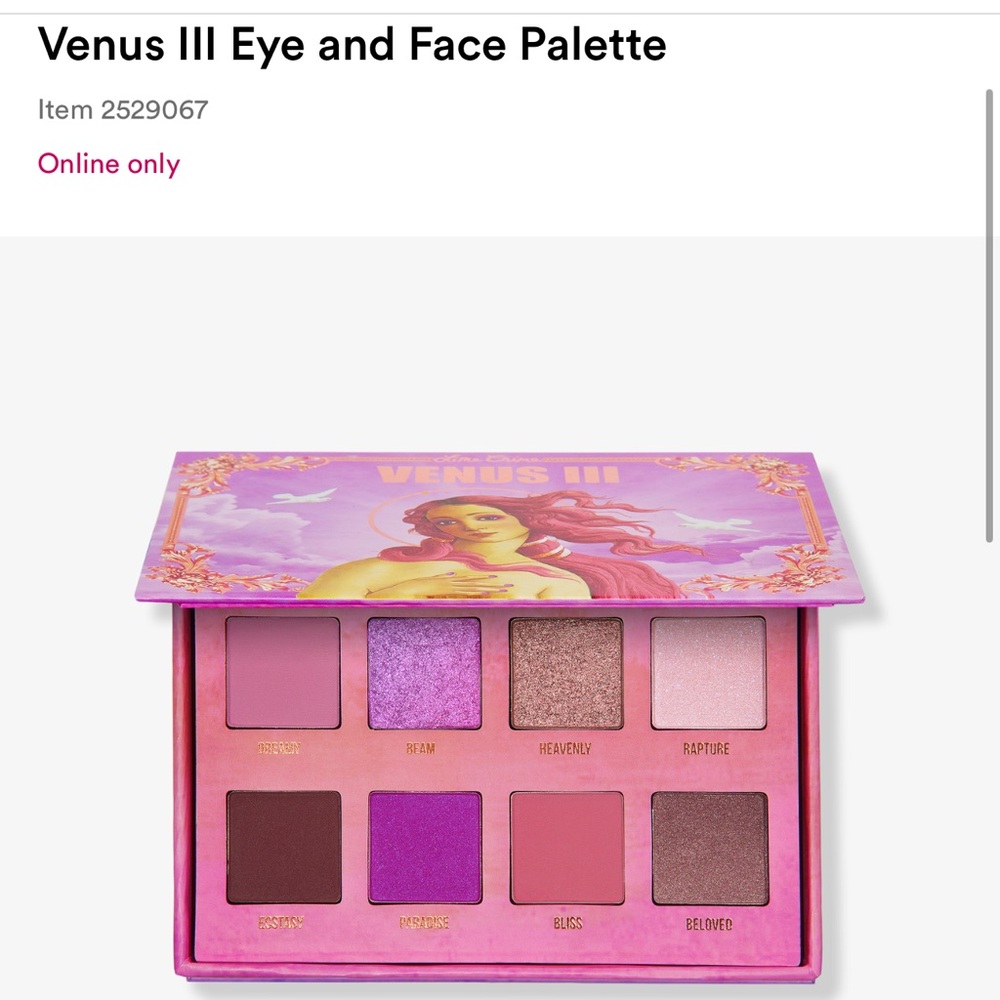 Venus lime crime face and eyeshadow palette